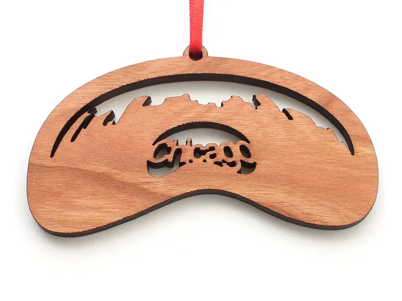 Minimalist Cloud Gate Chicago Ornament 1
