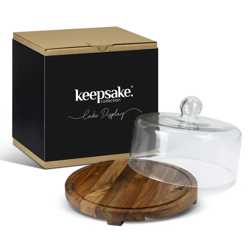 Natural Acacia Wood Cake Stand Base – Elegant Dessert Display Platform 1