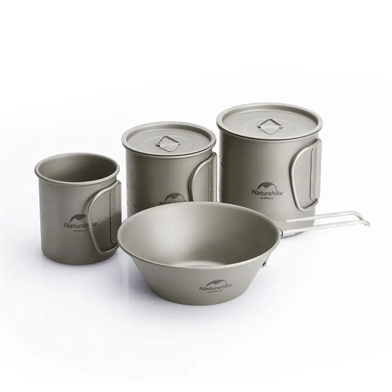 Naturehike Titanium Cup & Bowl Set – Ultralight Outdoor Cookware 1