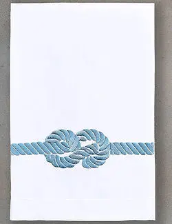 Nautical-Themed Linen Hand Towels With Knot Detailing 1