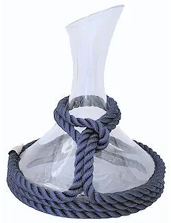 Nautical Wine Carafe – Rope-Accented Glass Decanter 1