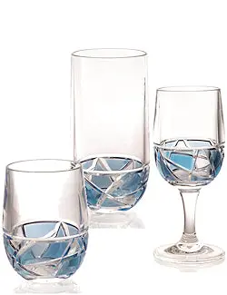 Niagara Blue Fracture Acrylic Centerpiece Bowls 1