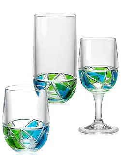Ocean-Inspired Fracture Acrylic Glass Serving Bowls 1