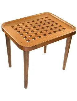 Open Crosshatch Teak End Table – Nautical Design 1