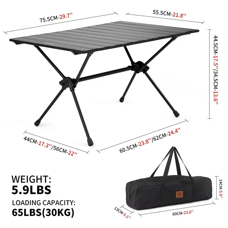 Peaklite Ft11 Detachable Aluminum Camping Table – Adjustable Height 1