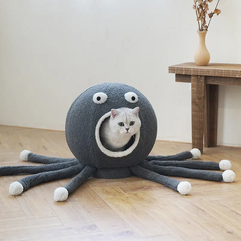 Plush Cartoon Pet Nest – Extra-Soft Deep-Sleep Bed For Cats & Small Animals 1
