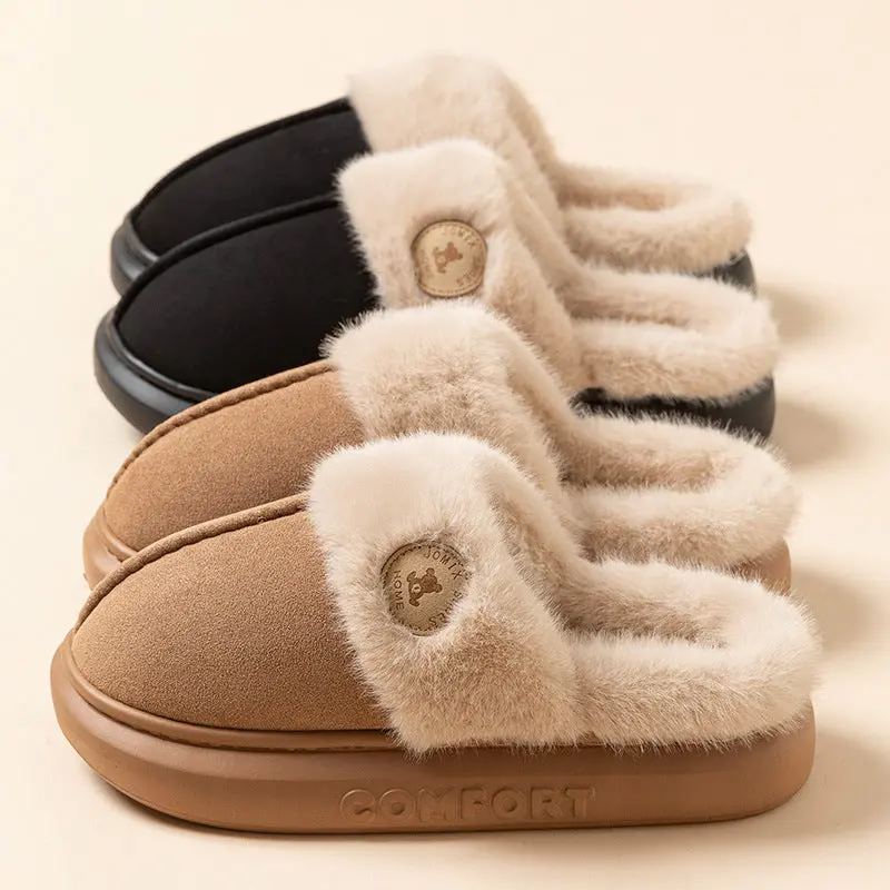 Plush Fleece Indoor Slippers – Unisex Winter Slippers With Thick Non-Slip Soles For Home Use 1