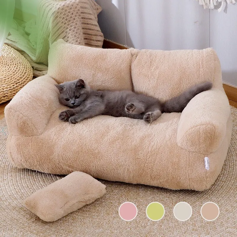 Plush Luxury Cat Nest Bed – Cozy Winter Sofa-Style Hideaway For Small Dogs And Cats 1