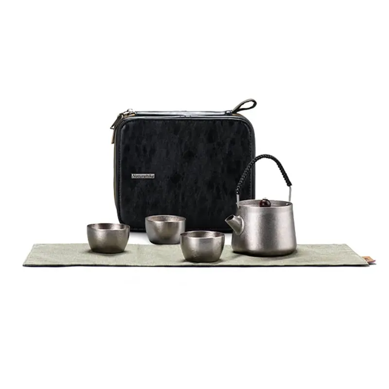 Portable Tea Infuser Set – Ceramic Teapot + Insulated Travel Mug 1