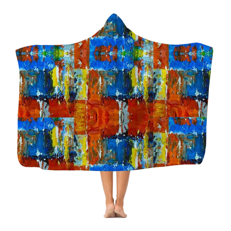 Premium Adult Hooded Blanket With Paint Drip Design 1