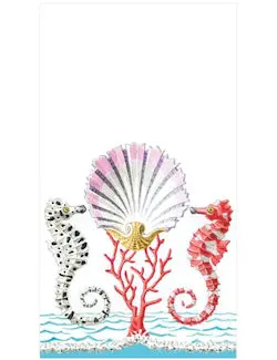 Premium Disposable Hand Towels With Elegant Seahorse Design 1