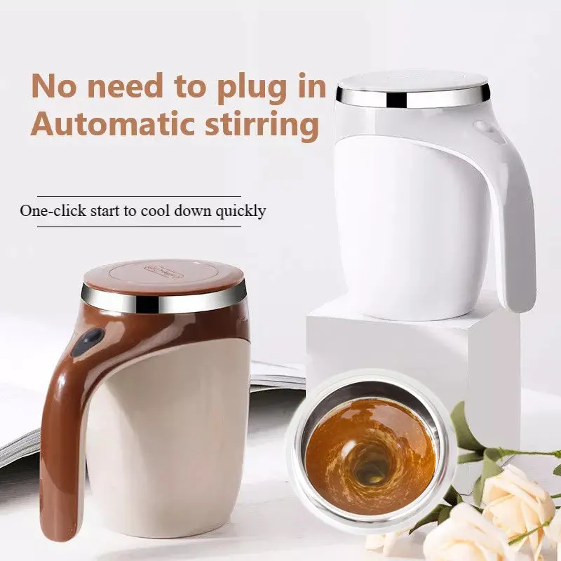 Rechargeable Electric Stirring Mug – Magnetic Rotating Coffee Cup For Milkshakes, Smoothies & Beverages 1
