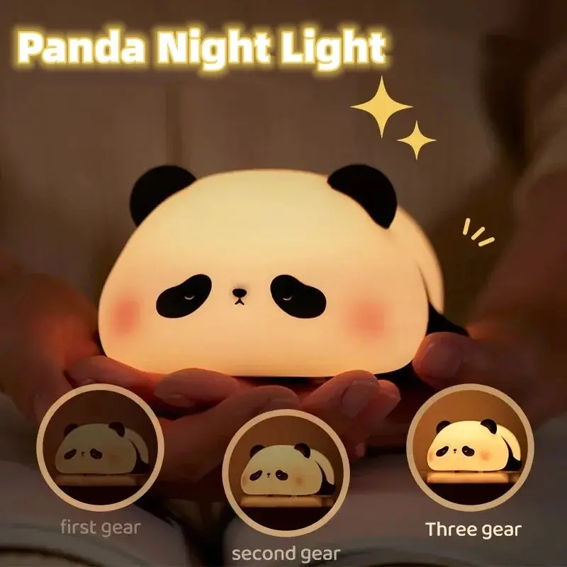 Rechargeable Panda Night Light – Silicone Touch-Control Bedtime Lamp For Kids’ Rooms 1