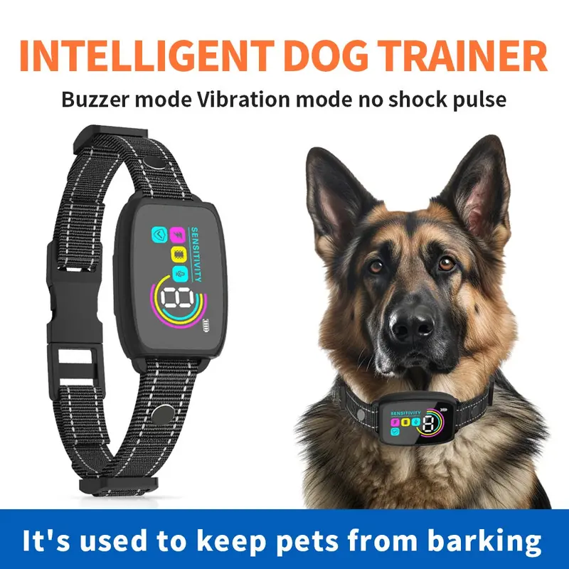 Rechargeable Smart Anti-Bark Collar For Dogs – Waterproof Ip67 Bark Control With Hd Display 1