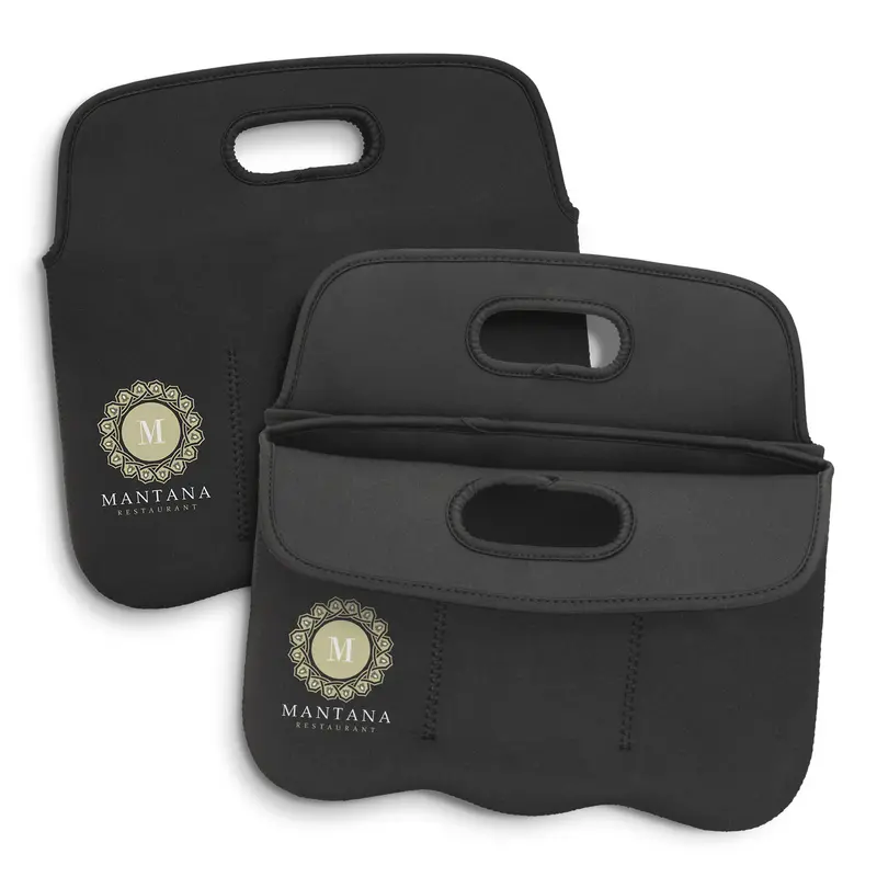 Sleek Black Stitched Portable Carry Bag 1
