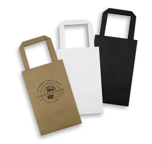 Small Portrait Paper Bag – Flat Handle, Sustainable Kraft 1