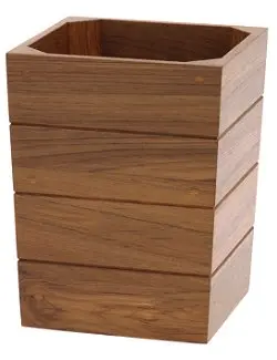 Solid Teak Wastebasket From The Yachting Collection 1