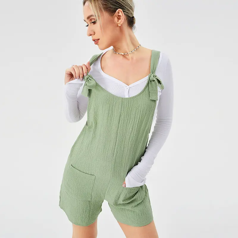 Strap-Style Casual Jumpsuit With Suspender Details And Shorts Cut 6