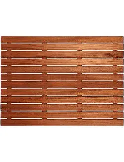 Traditional Teak Slat Bath Mat Collection 1