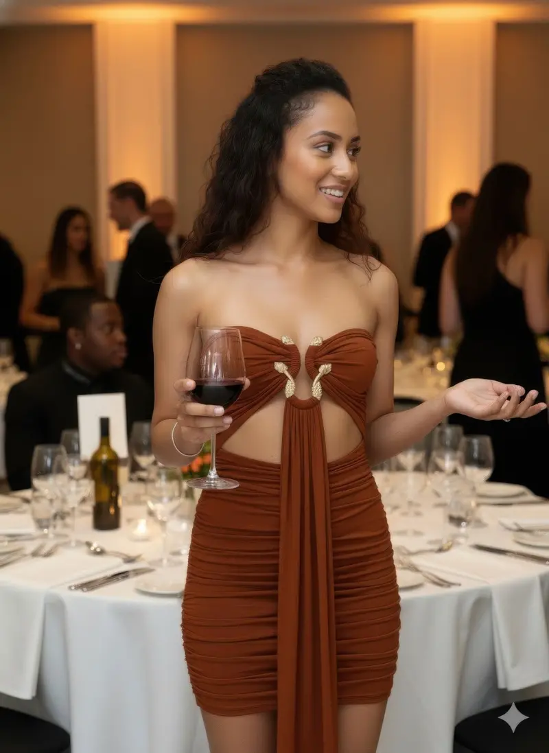 Tube Top Drape-Front Mini Dress 1