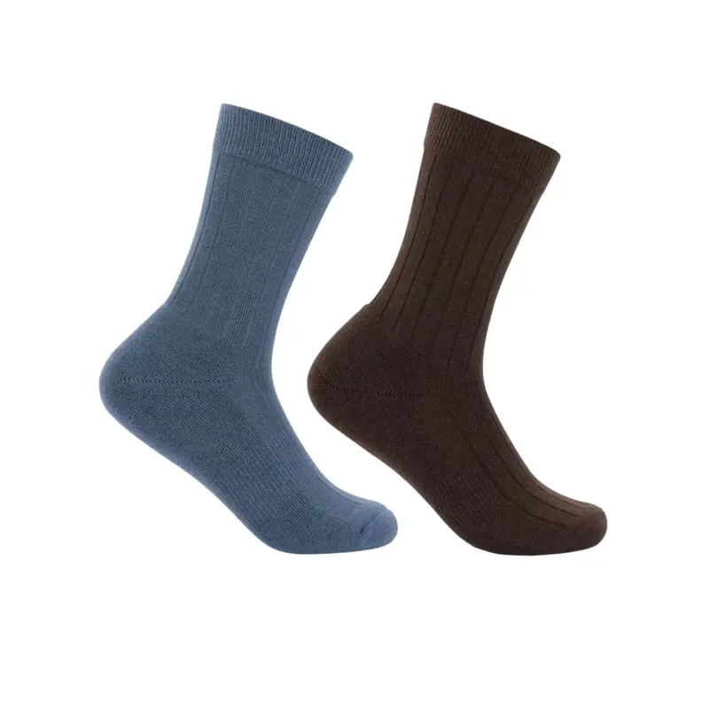 Two-Pair Set Of Fine Wool Mid-Calf Socks – Unisex