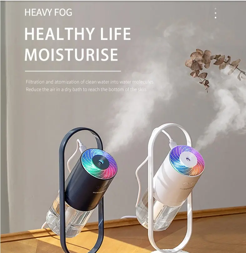 Usb Mini Air Humidifier – Night Light Projector With Ultrasonic Mist For Car Or Desk 1