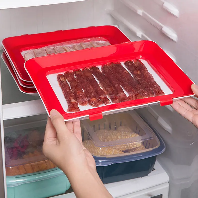 Vacuum-Seal Food Storage Tray With Cling Film Lid – Freshness Keeper For Produce & Meat 1