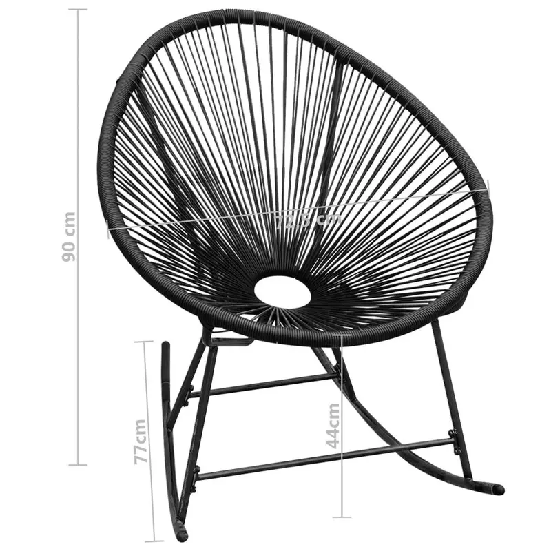 Vidaxl Black Poly-Rattan Rocking Chair – Stylish Outdoor Leisure Seating 1