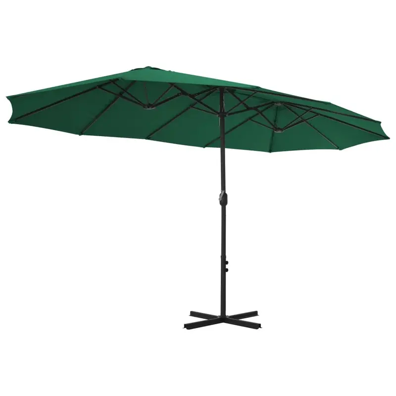 Vidaxl Large Aluminum Parasol – 460X270 Cm Green Shade Canopy For Patios And Gardens 1