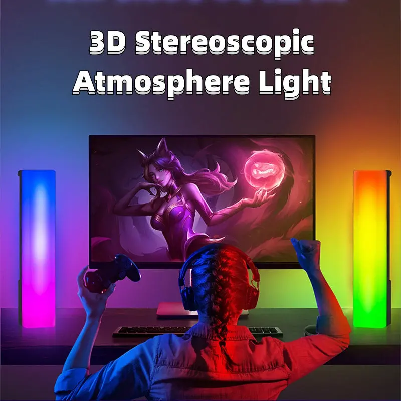 Voice-Activated 3D Rgb Table Lamp – Color-Changing Rhythm Light For Gaming, Pcs & Holiday Decor 1