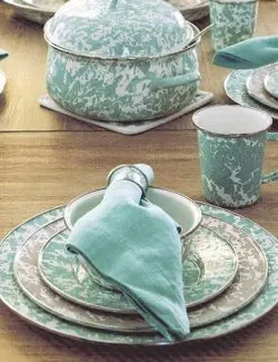 Water Splash Porcelain Enamel Dinnerware Set 1