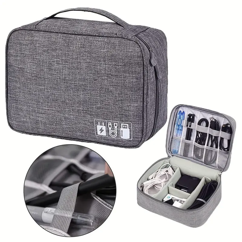 Waterproof Travel Electronics Organizer Bag For Cables, Chargers & Accessories 1