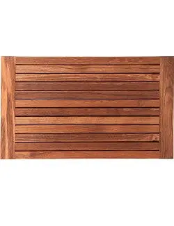 Wide-Side Teak Slat Floor Mat With Framed Edge 1