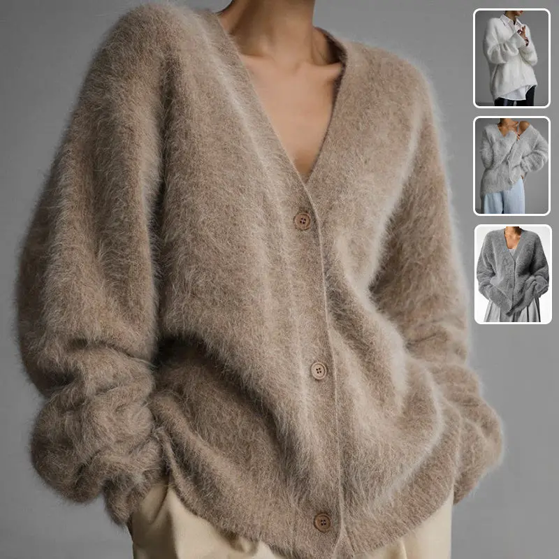 Women'S V-Neck Knit Cardigan – Lightweight Fall/Winter Single-Breasted Sweater 1