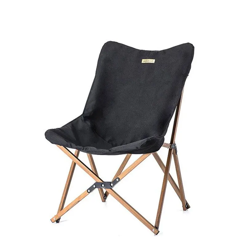 Wood-Grain Textured Foldable Camping Chair – Stylish, Sturdy & Portable 1