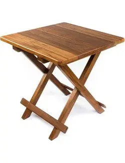 Yachting Teak Smooth-Top Folding Square Side Table 1