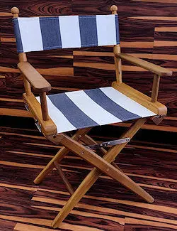 Yachting Teak Sunbrella Stripe Director’S Chair – Outdoor Accent Seating 1