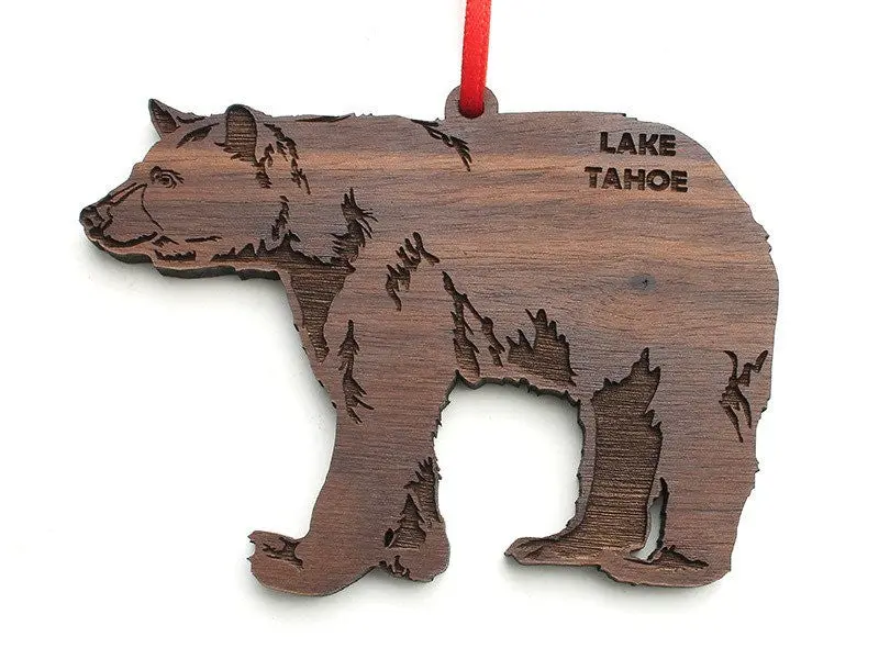 Zephyr Cove Resort Black Bear Wooden Ornament 1